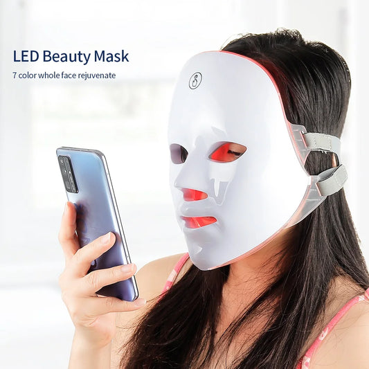 Wireless 7-Color LED Facial & Neck Mask